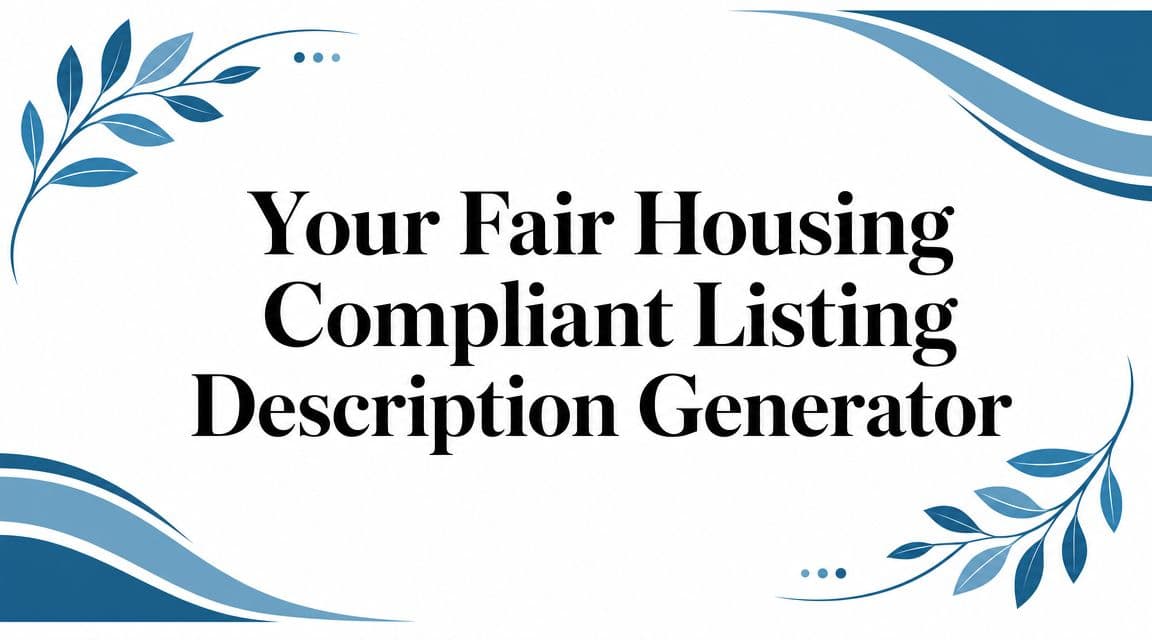 Your Fair Housing Compliant Listing Description Generator