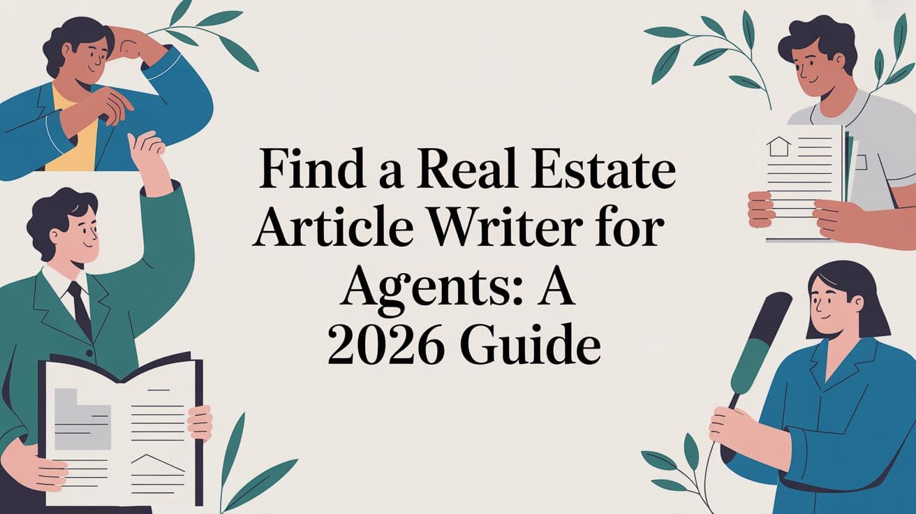Find a Real Estate Article Writer for Agents: A 2026 Guide